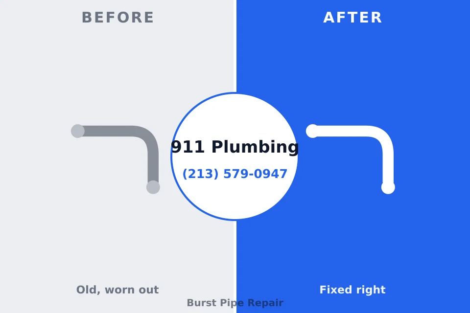 Before and after: plumbing repair Old Brookville, NY